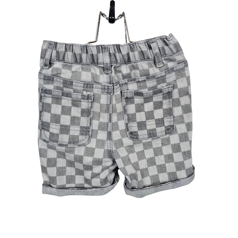 Art Class Checkered Jean Shorts 2T Grey View 2