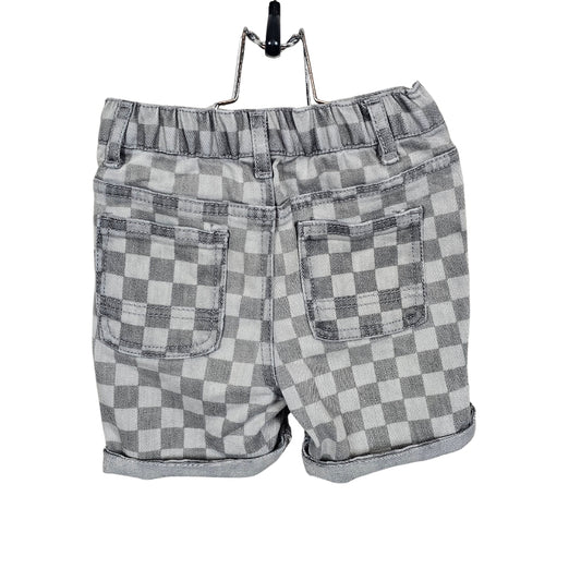 Art Class Checkered Jean Shorts 2T Grey View 2