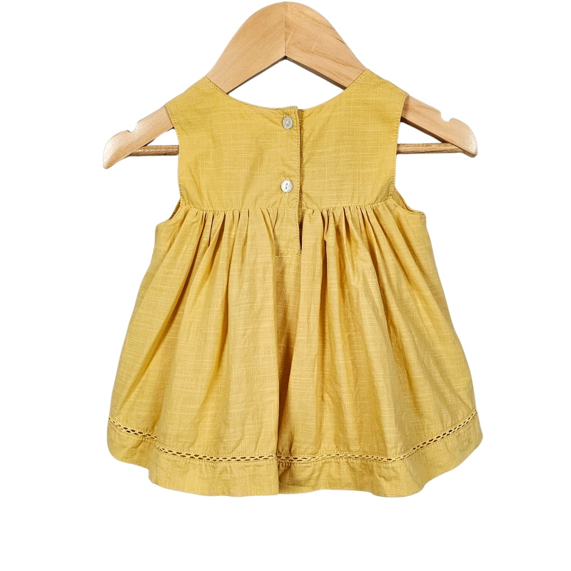 Artisan NY Baby Girl Embroidered Top 12M Yellow back