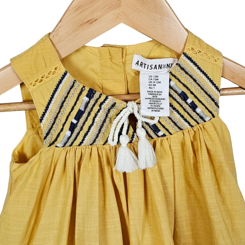 Artisan NY Baby Girl Embroidered Top 12M Yellow details