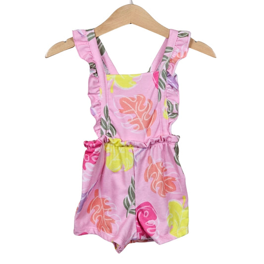 Wonder Nation Baby Girl Leaf Romper Pink 6-9M View 1