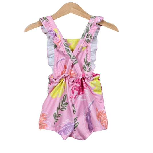 Wonder Nation Baby Girl Leaf Romper Pink 6-9M View 2