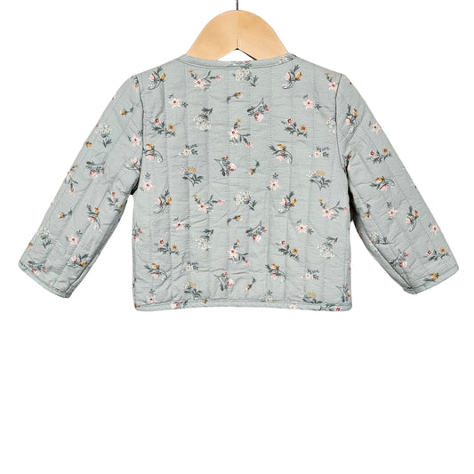 Oshkosh Baby Girl Quilted Floral Jacket 18M Green back