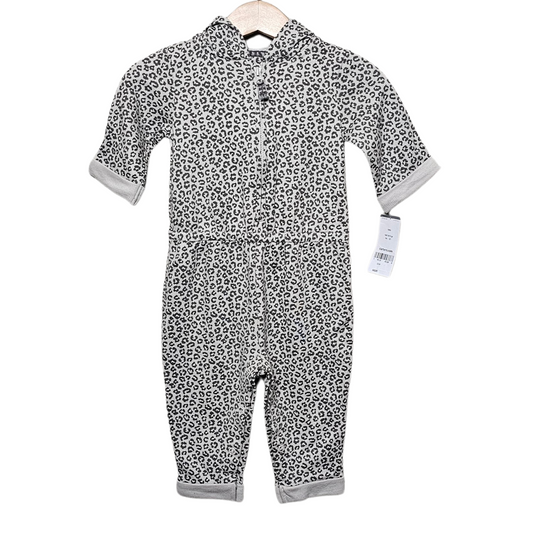 Carters Leopard Hooded 1pc Jumpsuit Size 9 months, front