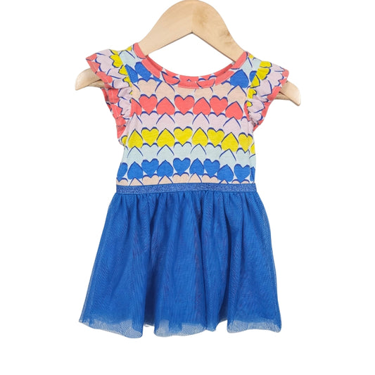 Cat & Jack Baby Girls Rainbow Heart Tutu Dress 12M View 1