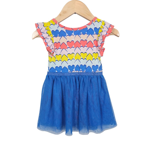 Cat & Jack Baby Girls Rainbow Heart Tutu Dress 12M View 2