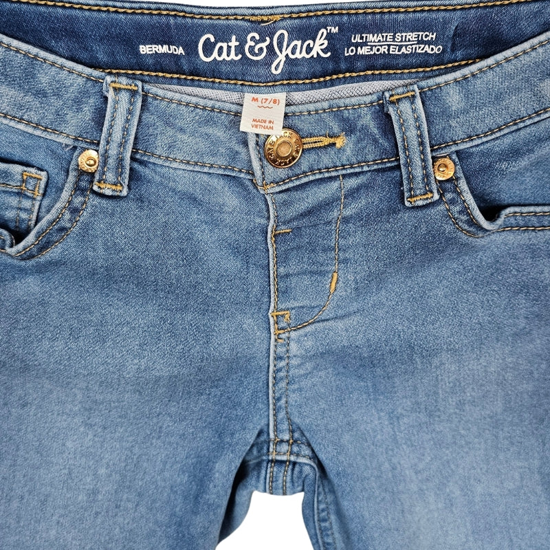 Cat & Jack Kids Bermuda Jean Shorts Medium Wash Size 7\8 View 3