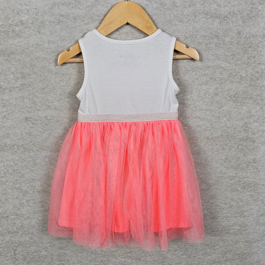 Cat & Jack Girls Unicorn Tutu Dress Pink White 2T View 2