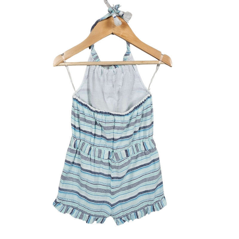 Cynthia Rowley Girls Striped Romper 4T Blue View 2