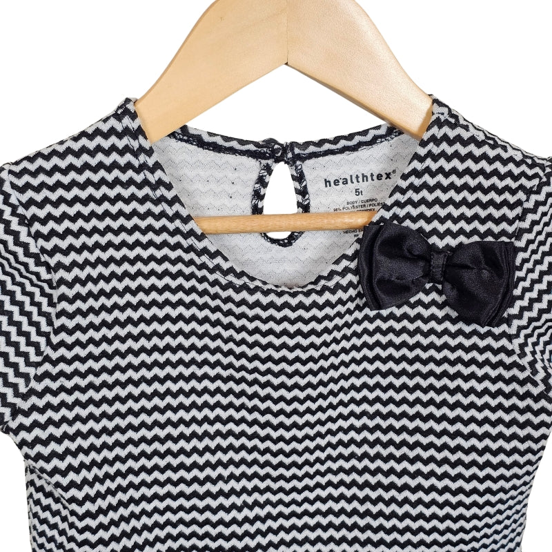 Healthtex Girls Striped Dress 5T Black White View 3