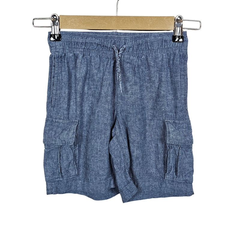 Old Navy Boys  Linen Chambray Cargo Shorts Size 6/7 Blue View 1