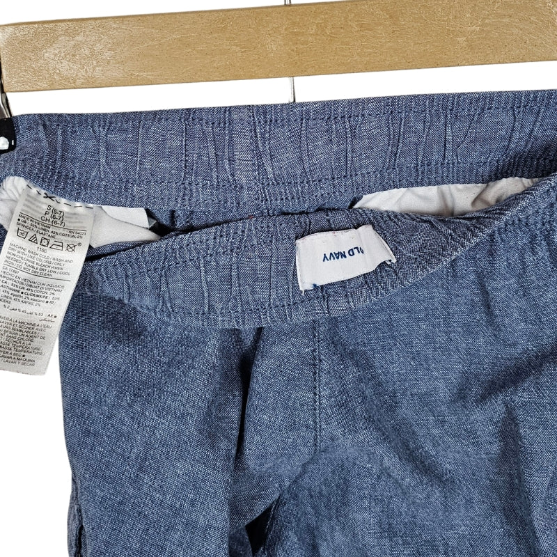 Old Navy Boys Linen Chambray Cargo Shorts Size 6/7 Blue View 3