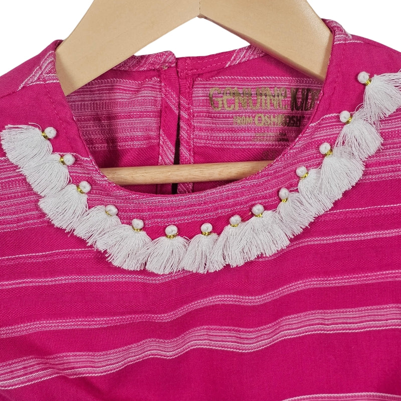 Genuine Kids Oshkosh Toddler Girls Tassel Top Pink 3T View 3