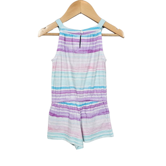 Oshkosh Toddler Girls Tie Dye Striped Romper Purple 3T View 2