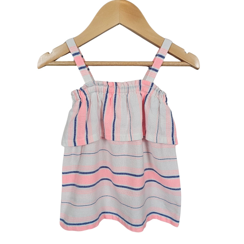 Carters Toddler Girls Striped Tank Top Pink White 2T View 1
