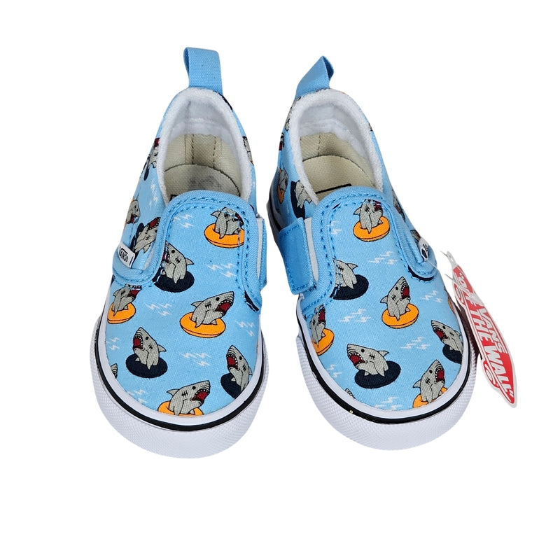 Vans Boys Shark Shoes Size 4 Blue NWT Noiram Kids Boutique