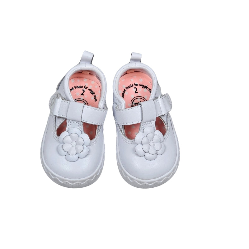 Wonder Nation Girls Mary Jane Shoes Size 2 White front