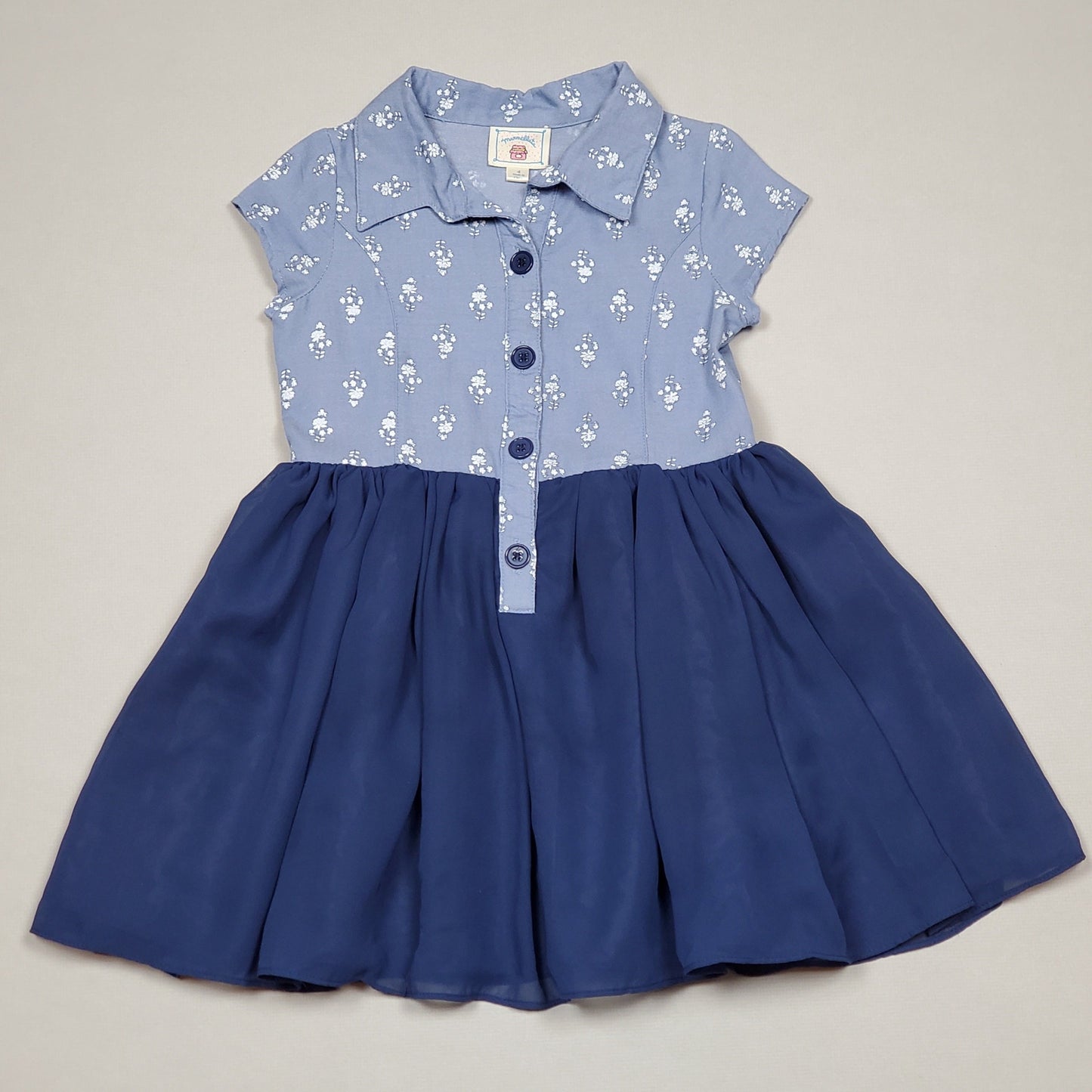 Marmellata Blue Floral Girls Tutu Dress Size 4 Used View 1