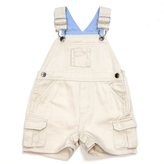 Arizona Boys Cream Denim Shortalls 3M Used, front