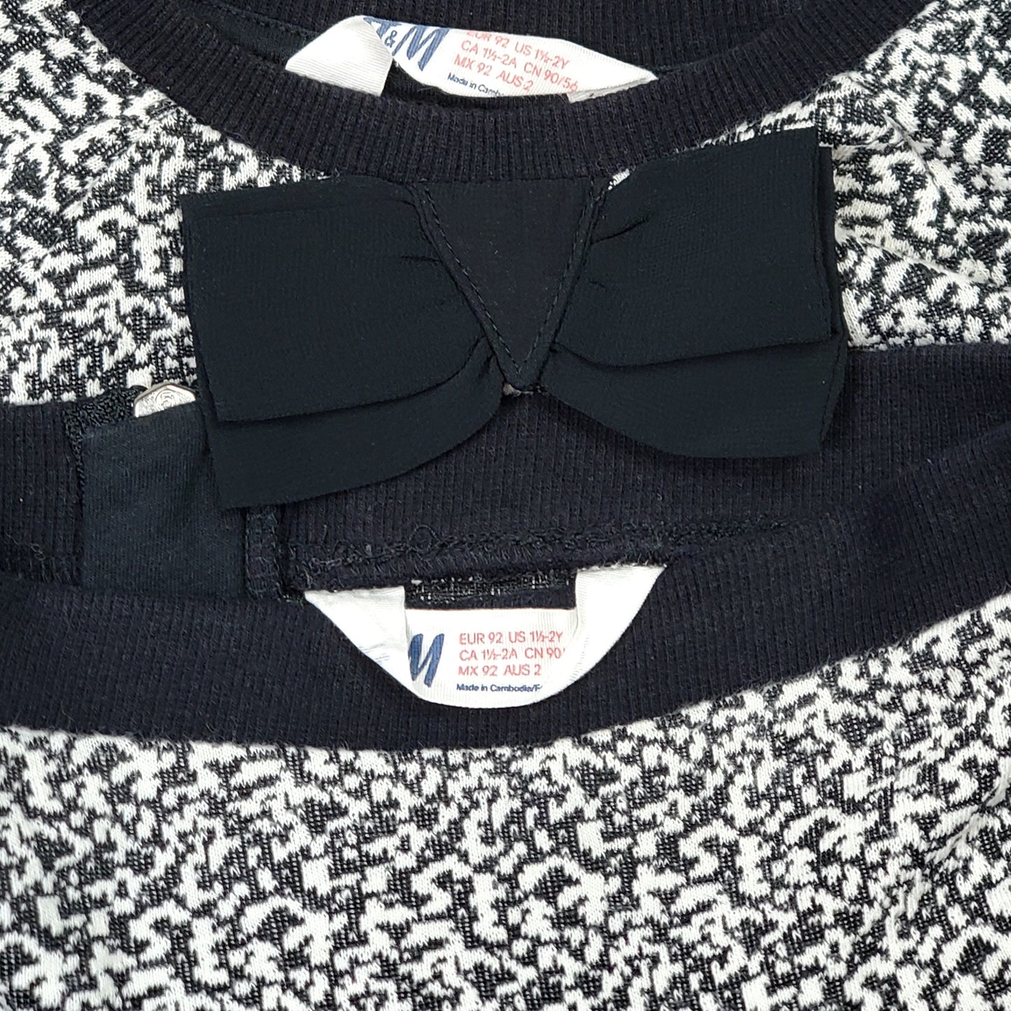 HM Black White 2 Piece Girls Skirt Set 2T Used View 5