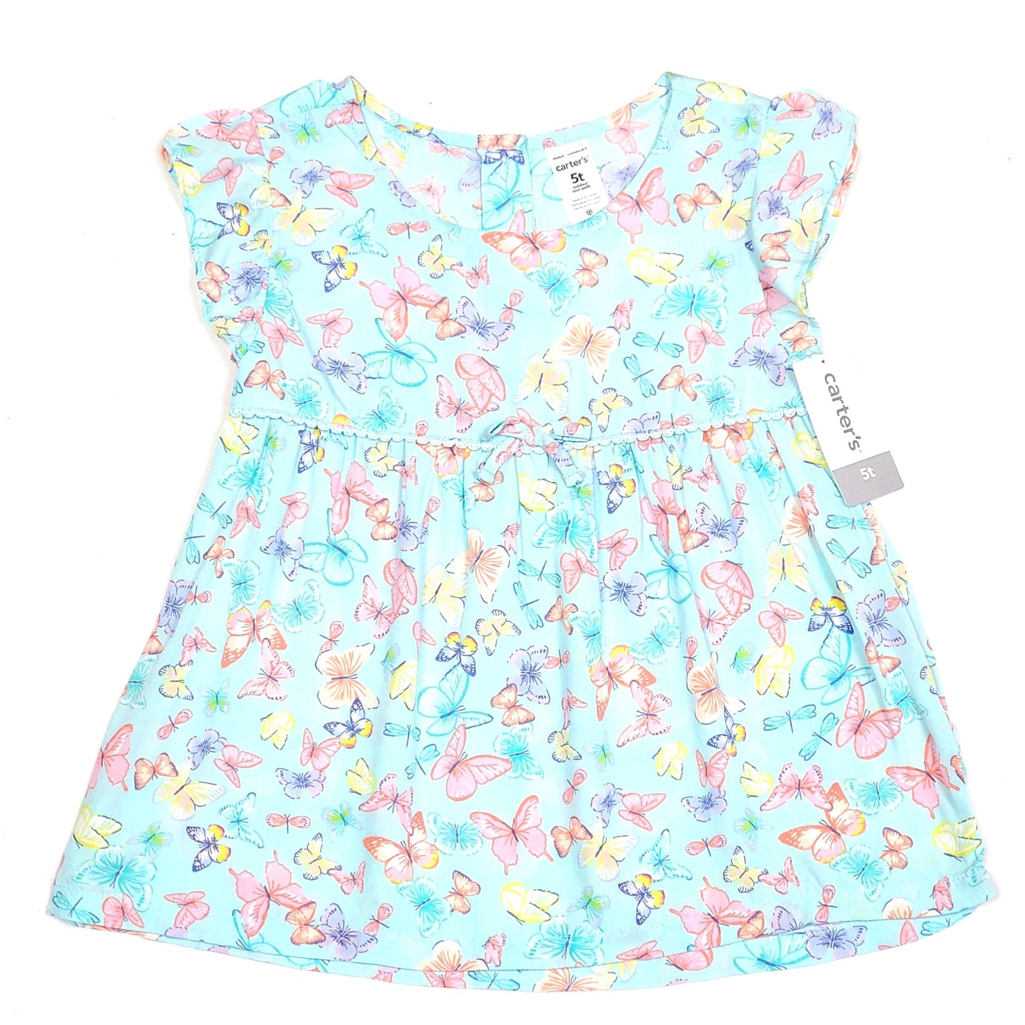 Carters Girls Blue Butterfly Top 5T NWT View 1