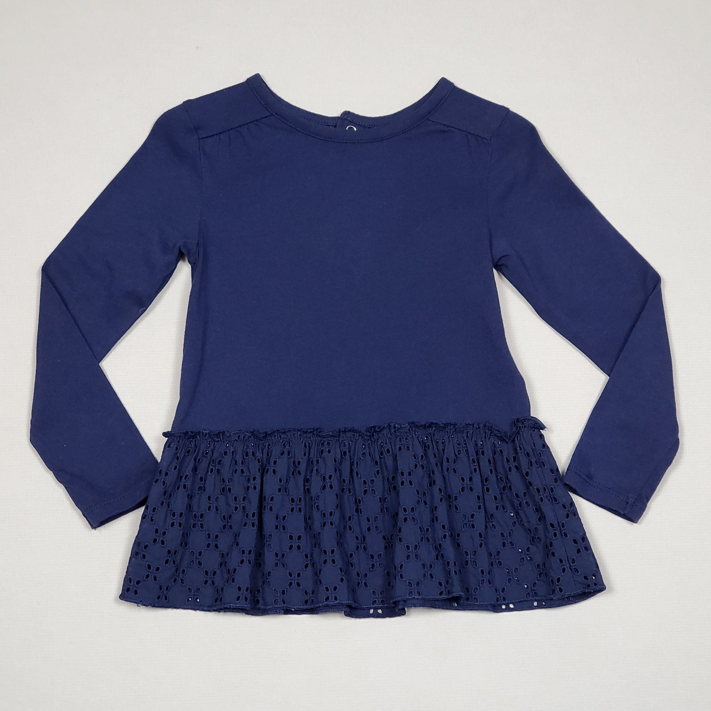 Simple Joys Carters Girls Blue Eyelet Shirt 2T Used View 1
