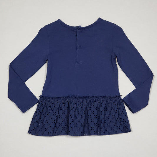 Simple Joys Carters Girls Blue Eyelet Shirt 2T Used View 2