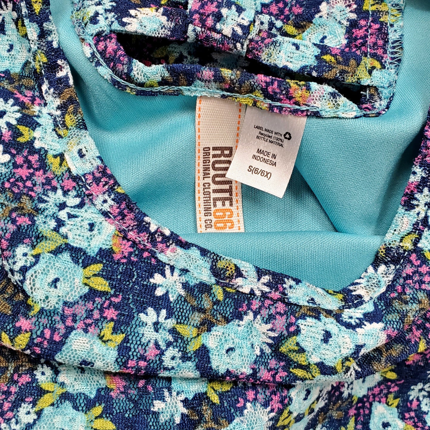 Route 66 Girls Blue Floral Dress Size 6 Used View 3