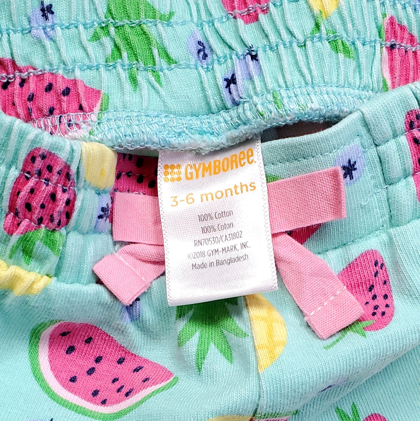 Gymboree Girls Blue Fruit Print Shorts 3M Used View 3