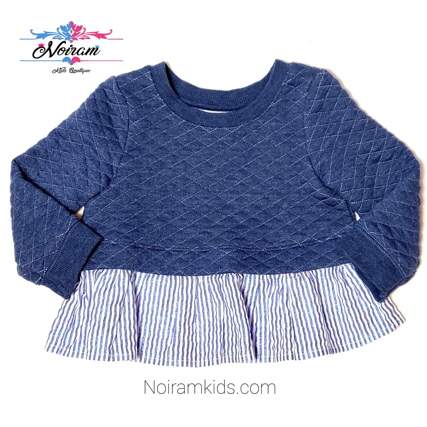 Genuine Kids Oshkosh Blue Peplum Girls Top 12M Used View 1
