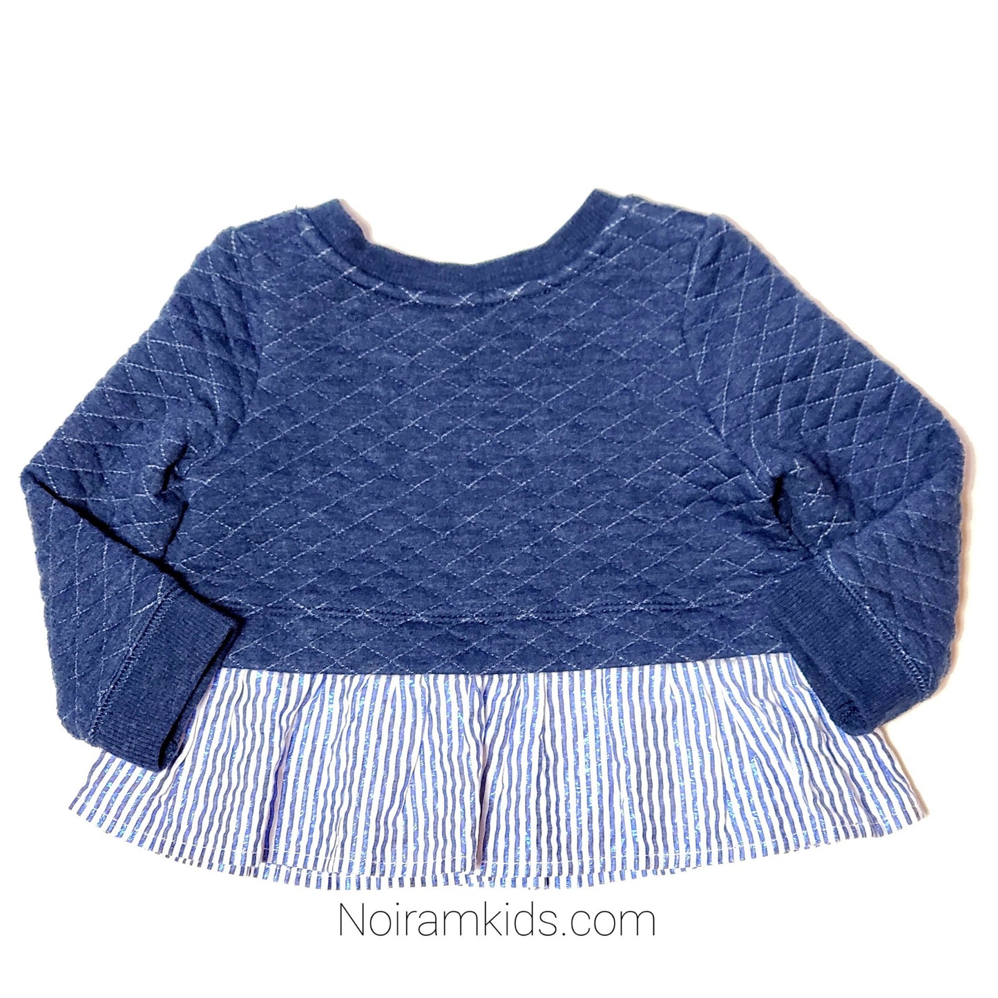 Genuine Kids Oshkosh Blue Peplum Girls Top 12M Used View 2