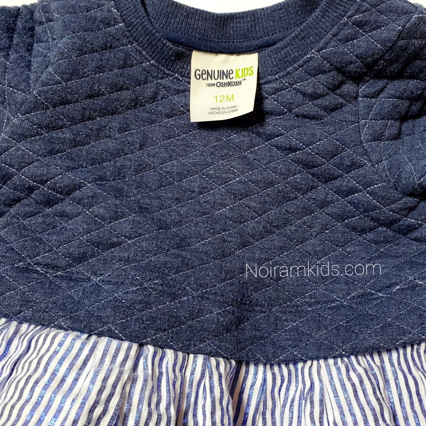 Genuine Kids Oshkosh Blue Peplum Girls Top 12M Used View 3