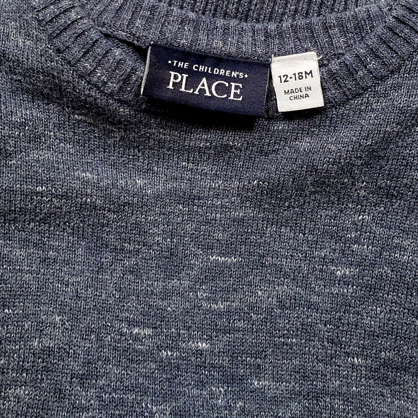 Childrens Place Blue White Boys Sweater 12M Used View 3
