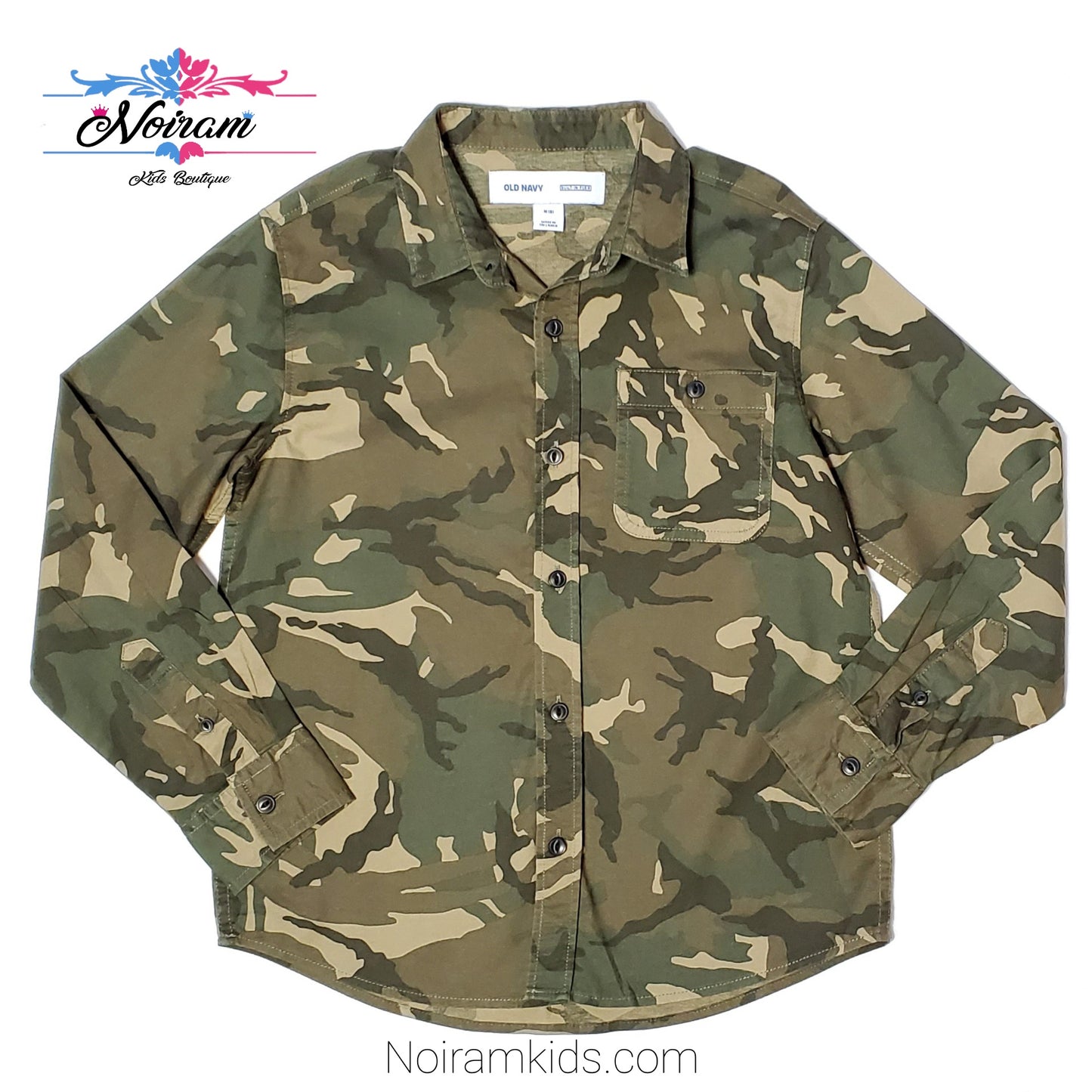 Old Navy Camo Button Down Boys Shirt Size 8 Used View 1