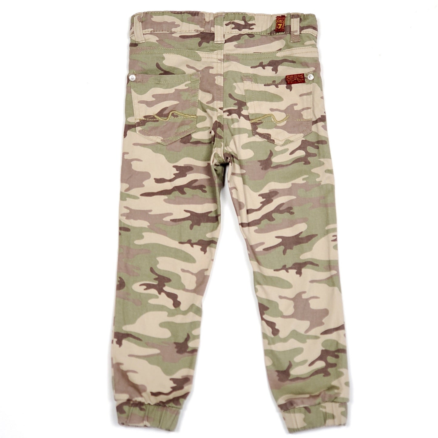 7 For All Mankind Boys Camo Denim Joggers 4T Used, back