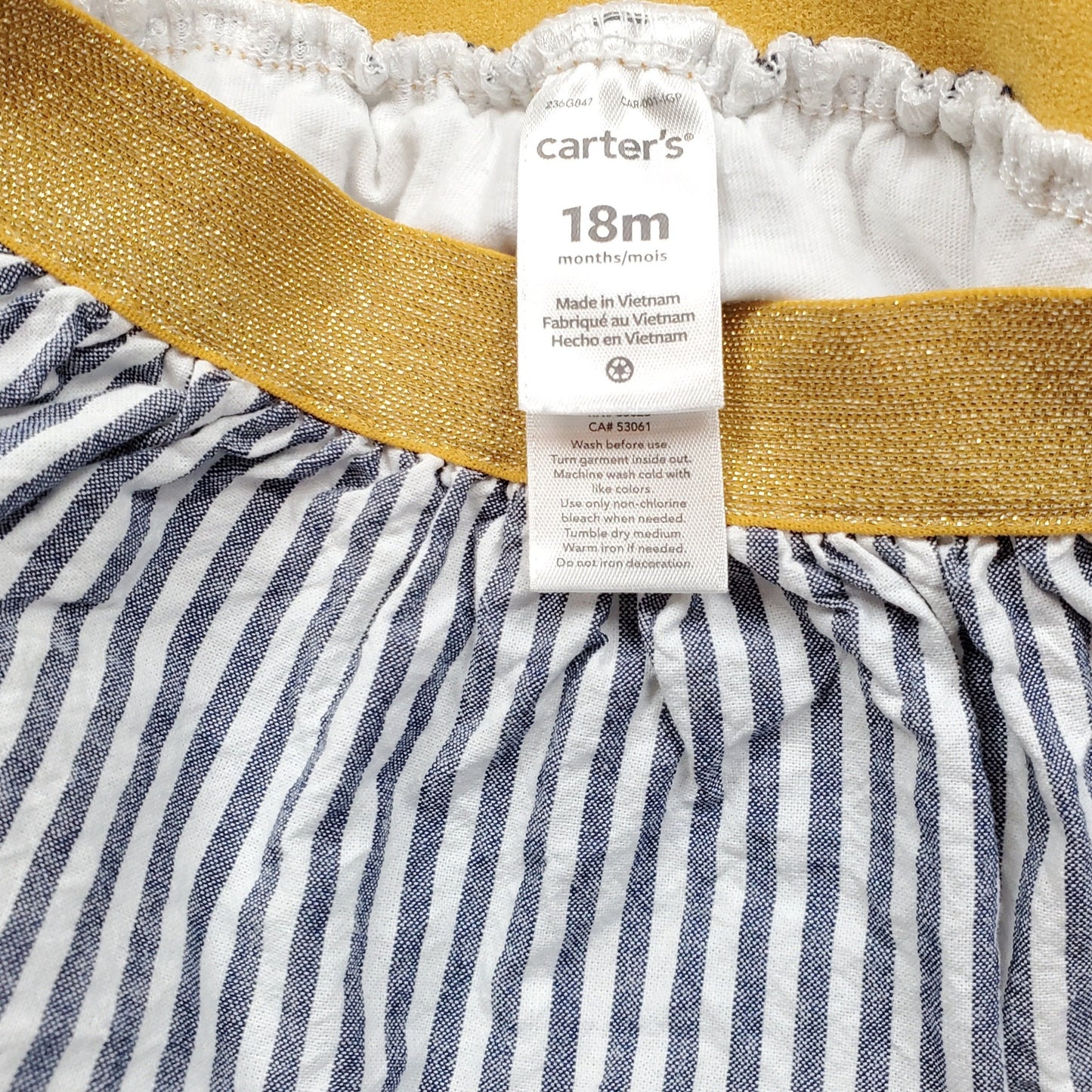 Carters Girls Blue Striped Skirt 18M Used View 3