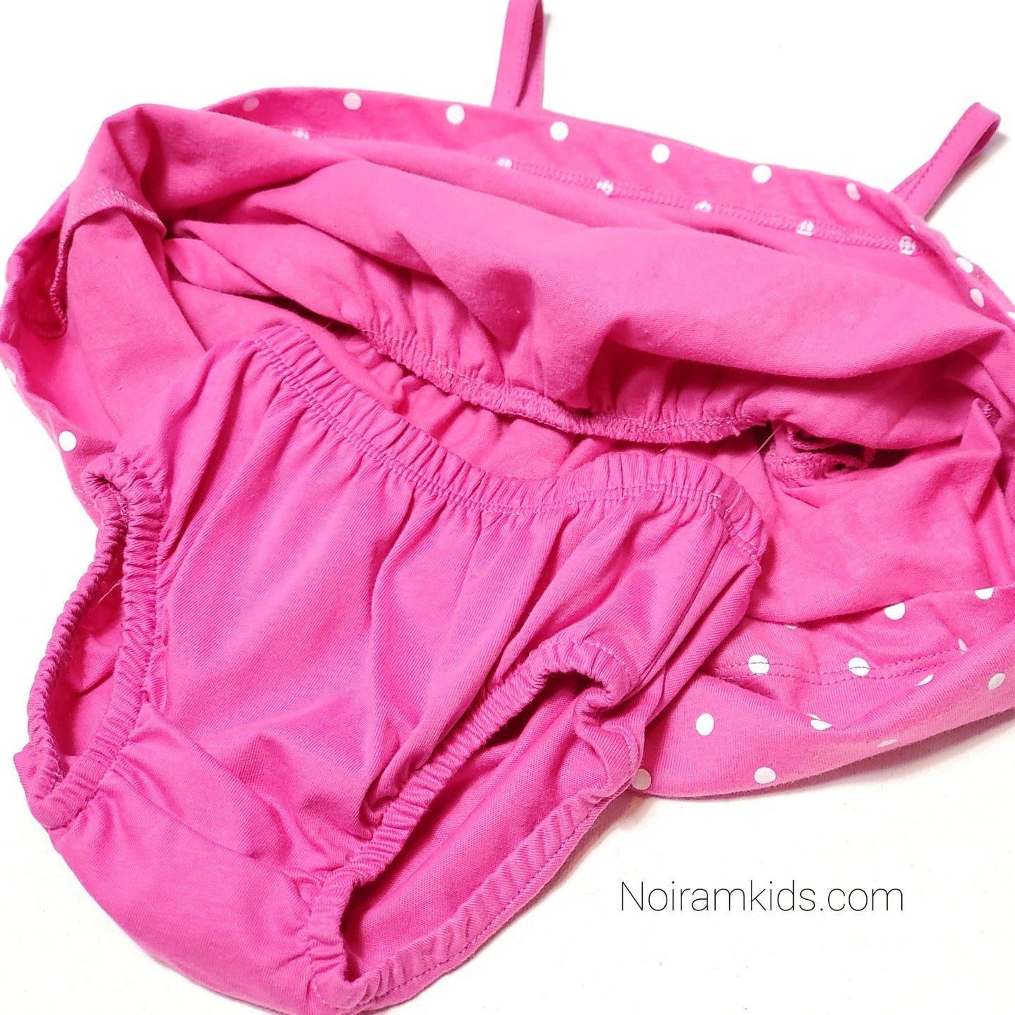 Carters Pink White Polka Dot Girls Dress 12M, bloomers
