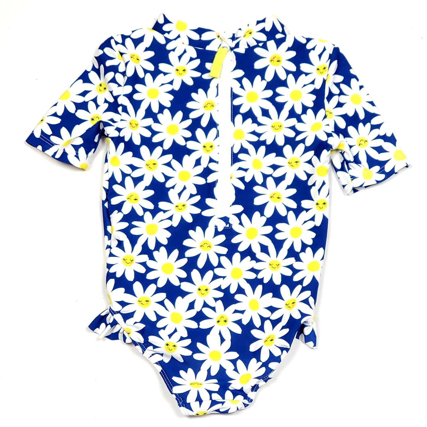 Carters Girls Daisy Floral Swimsuit 3T Used, back zipper closure