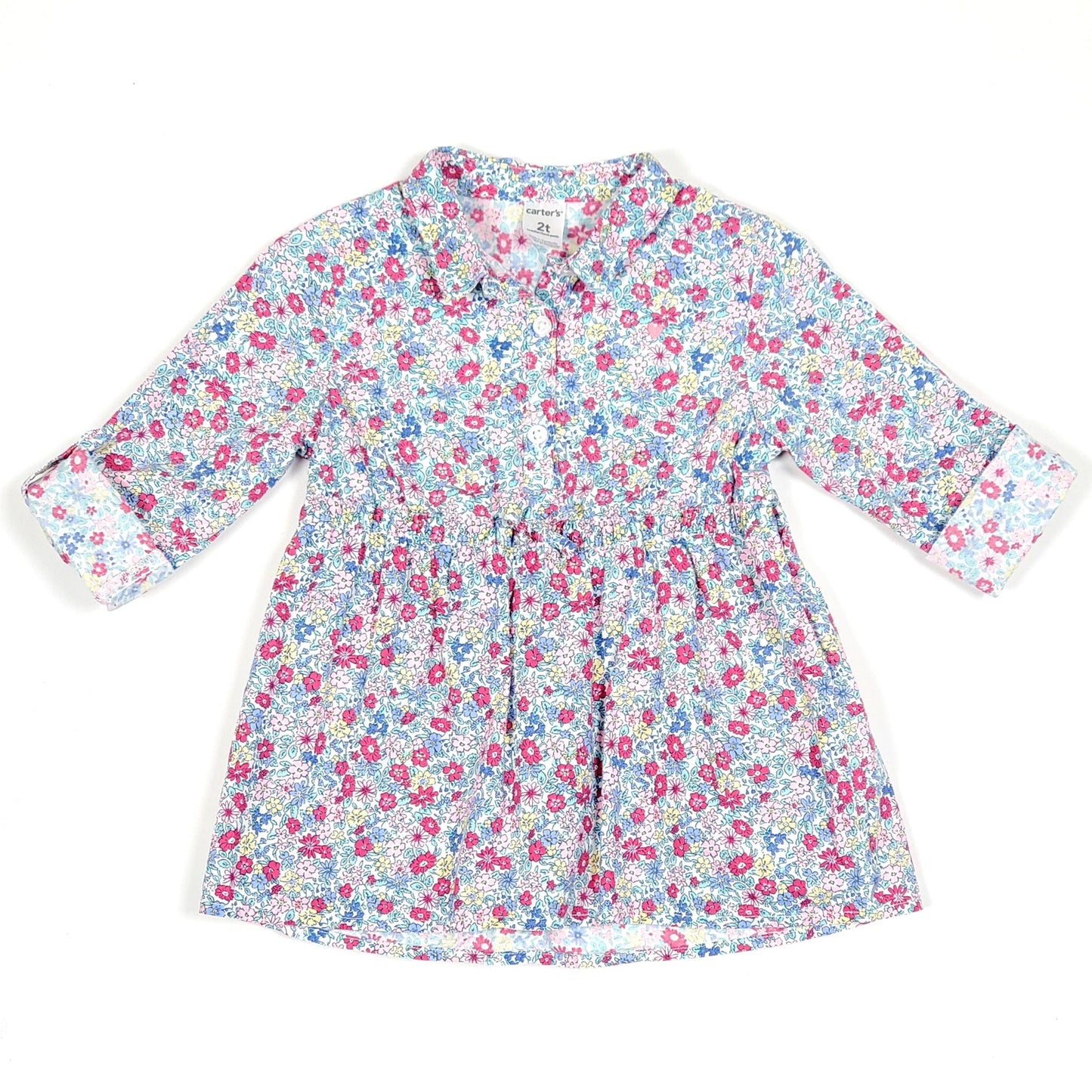 Carters Floral Tunic Girls top 2T Used View 1