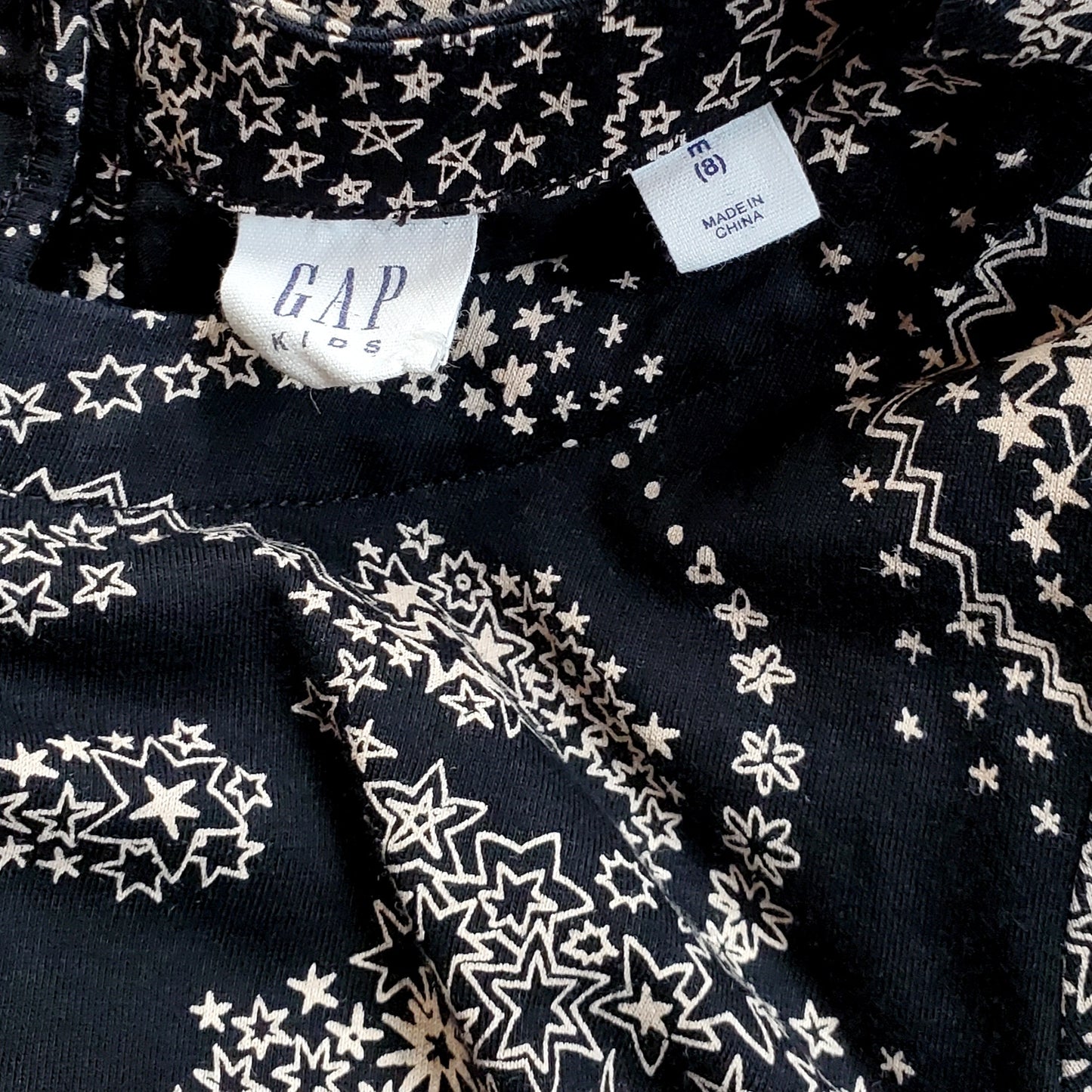 Gap Girls Black Star Print Dress Size 8 Used View 3