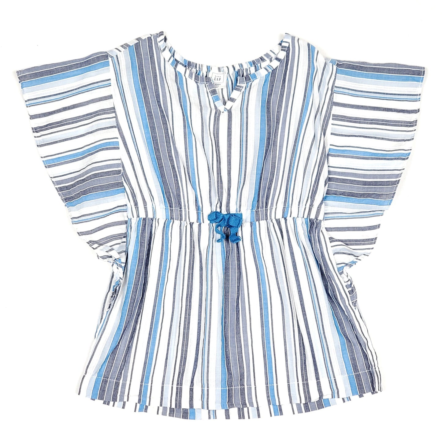 Baby Gap Girls Blue Striped Tunic Top 3T Used, front