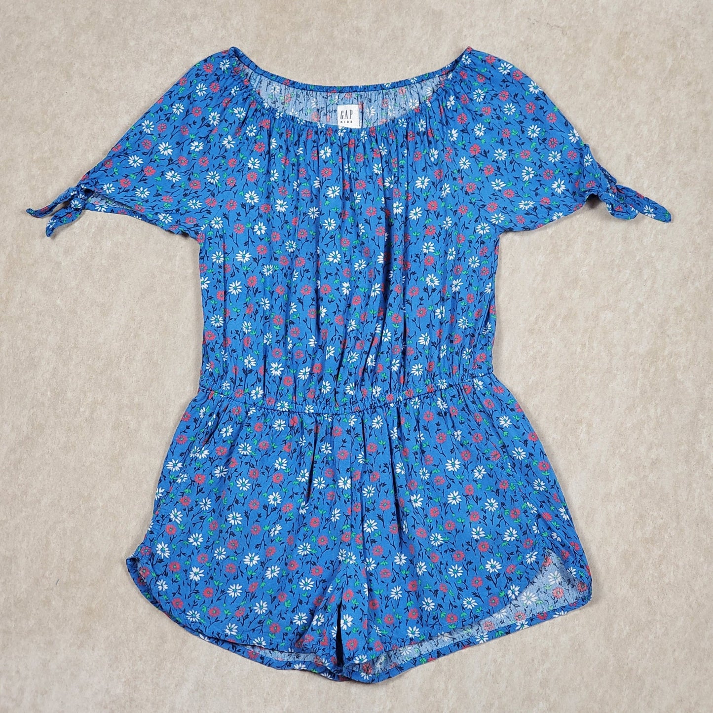 Gap Girls Floral Romper Blue Used, front