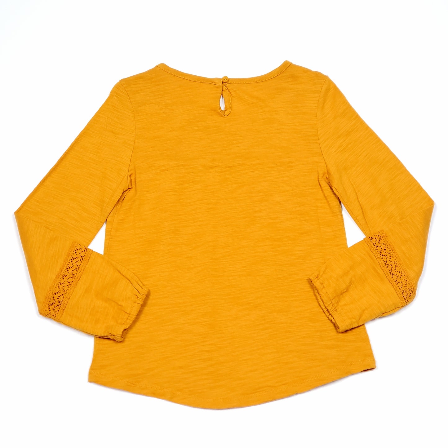 Oshkosh Girls Mustard Yellow Lace Top 6/6X Used View 3