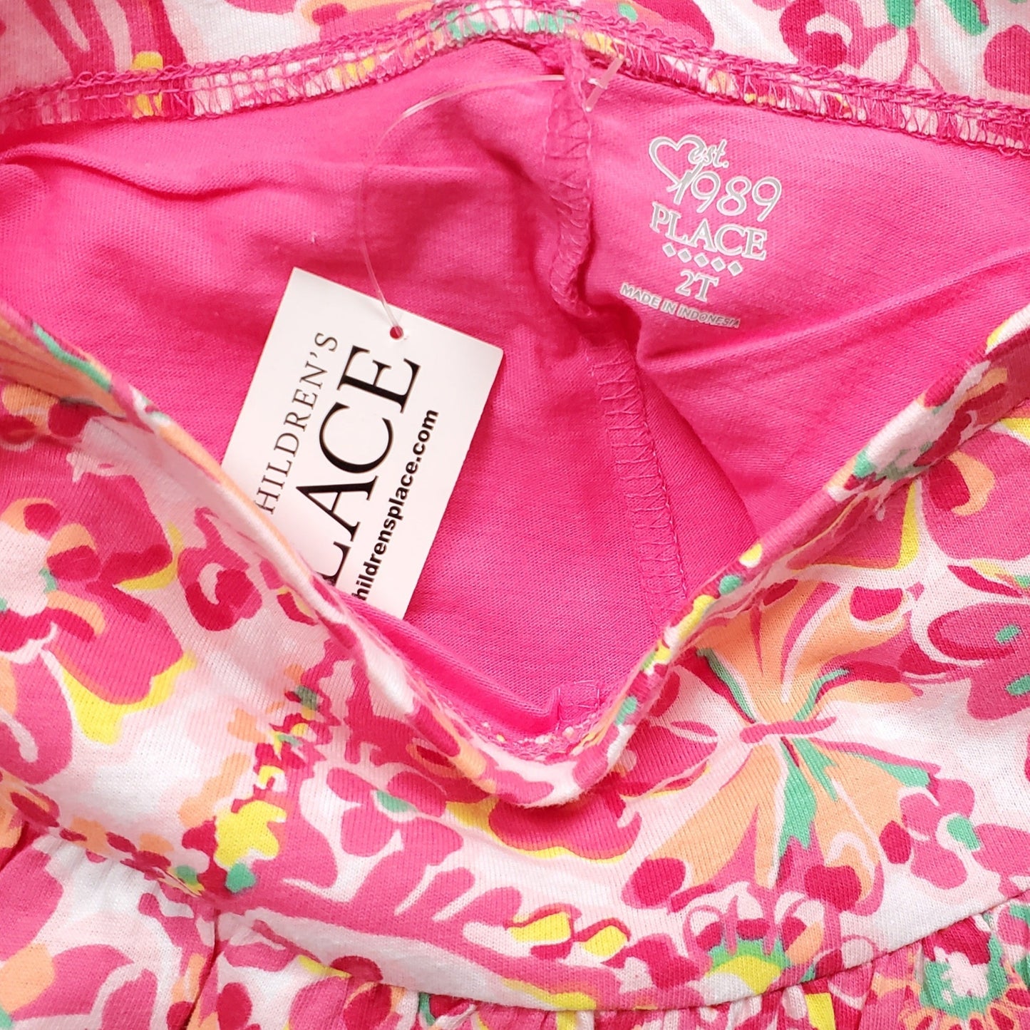 Childrens Place Girls Skort 2T Pink Floral Print Used View 3