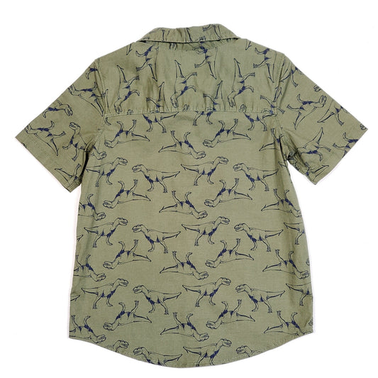 Old Navy Boys Green Trex Dino Shirt 5T Used View 2