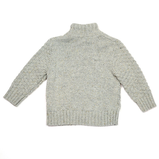 Cat Jack Grey Boys Cable Knit Sweater 12M Used View 2