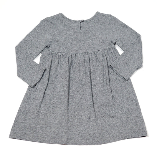 Carters Grey Pink Embroidered Girls Dress 3T Used View 2