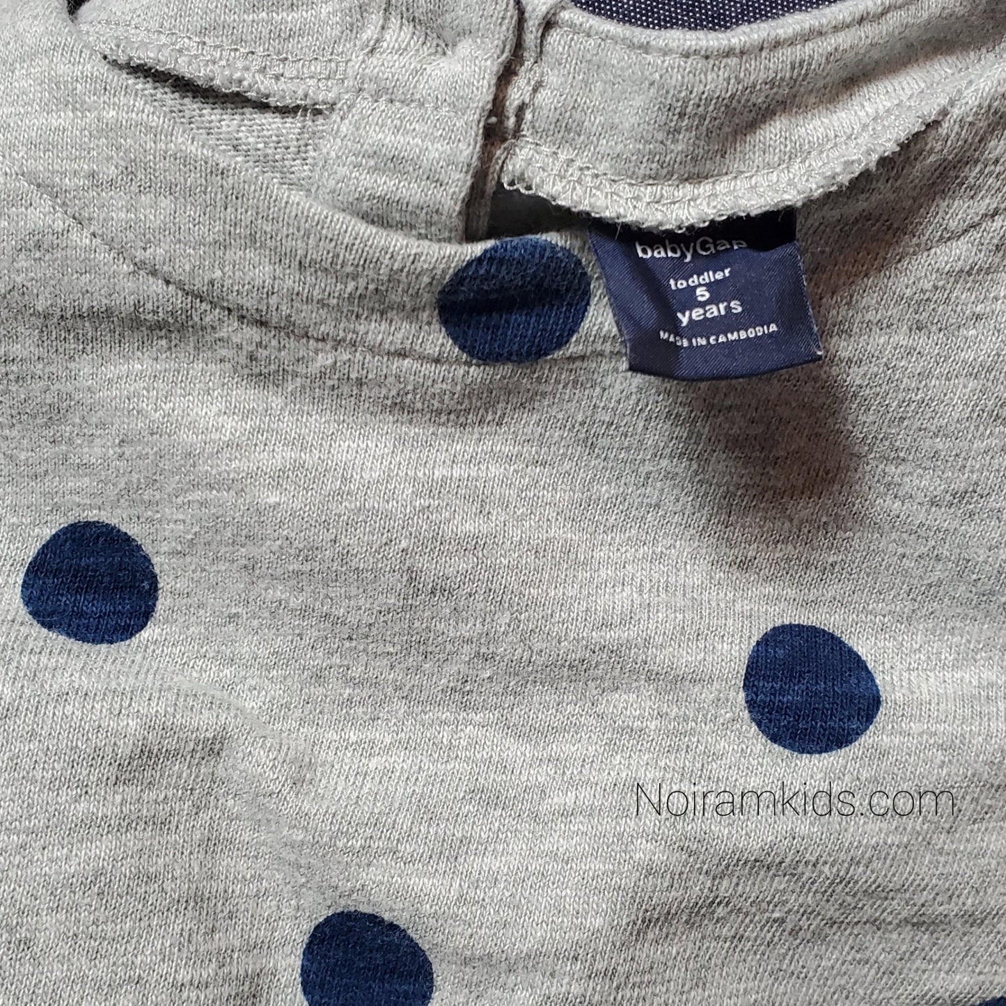 Gap Grey Polka Dot Girls Dress Size 5 Used View 4