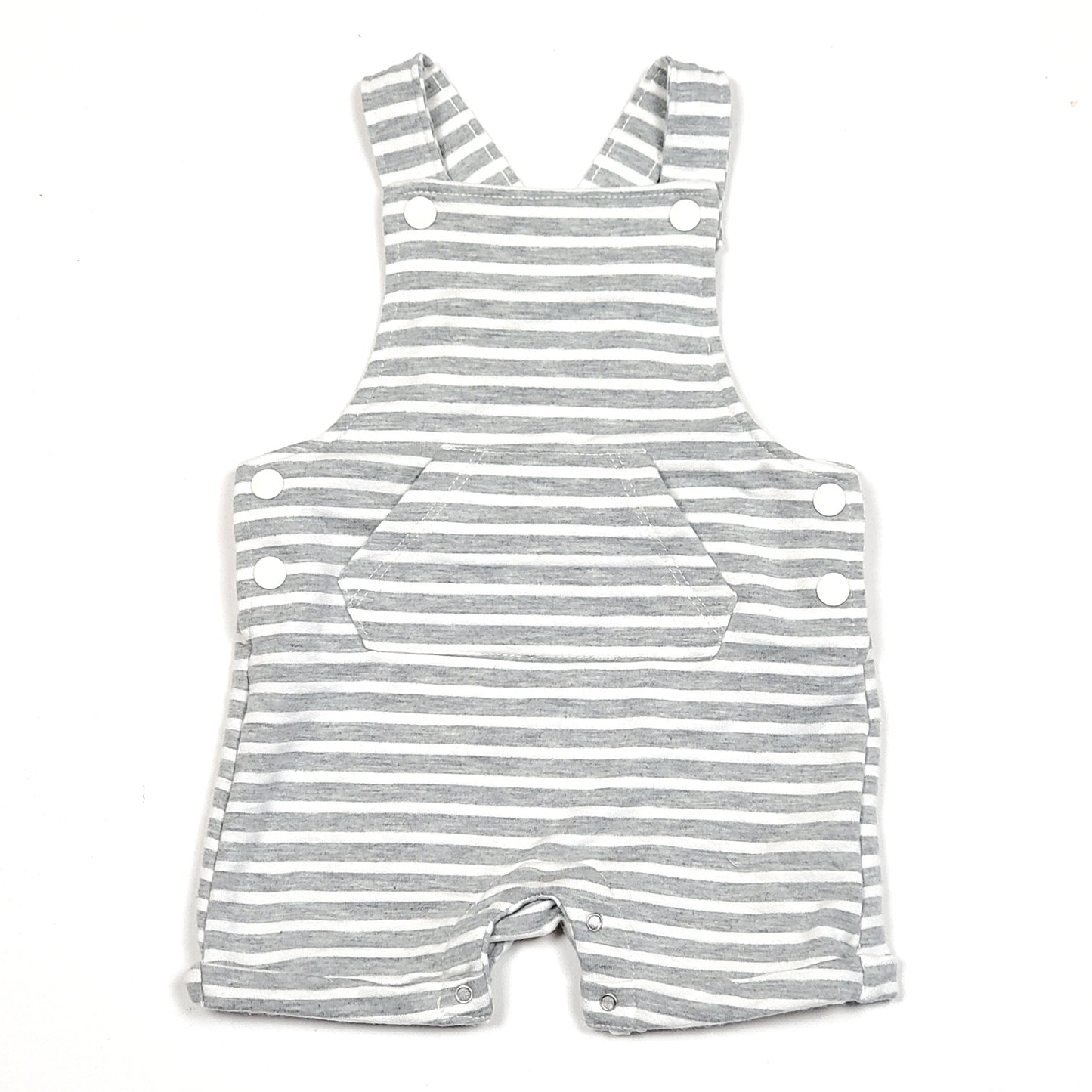 Wonder Nation Boys Grey White Overall Shorts Used View 1