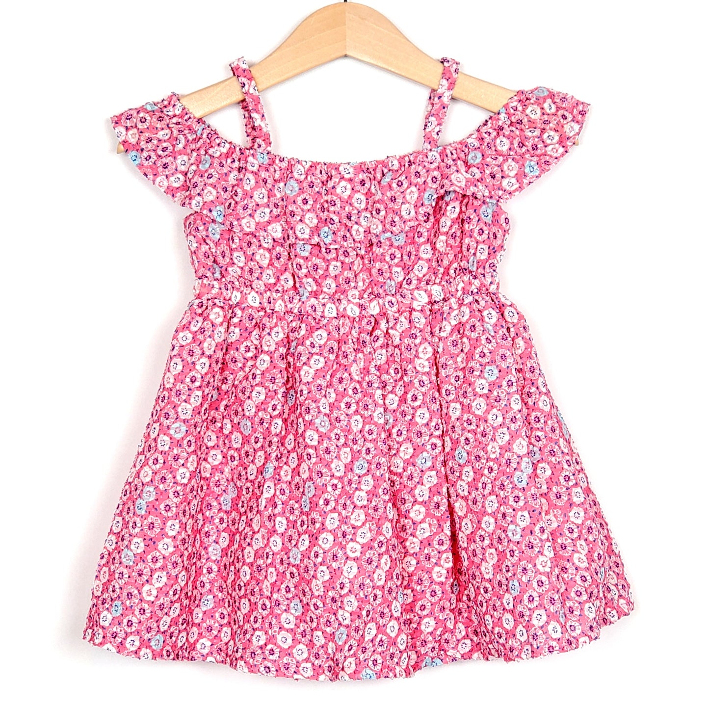 Gymboree Baby Girls Floral Cold Shoulder Dress 6M Used View 2